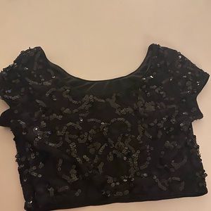 Express sequin black crop top!